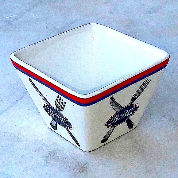 CIROA SIMPLE SERVE MINI BOWLS SQUARE KNIFE & FORK BBC NEW PORCELAIN - Picture 3 of 9